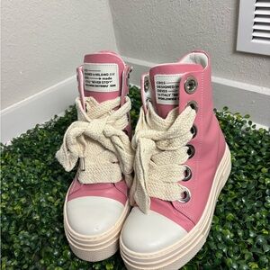 Pink High-Top Sneakers